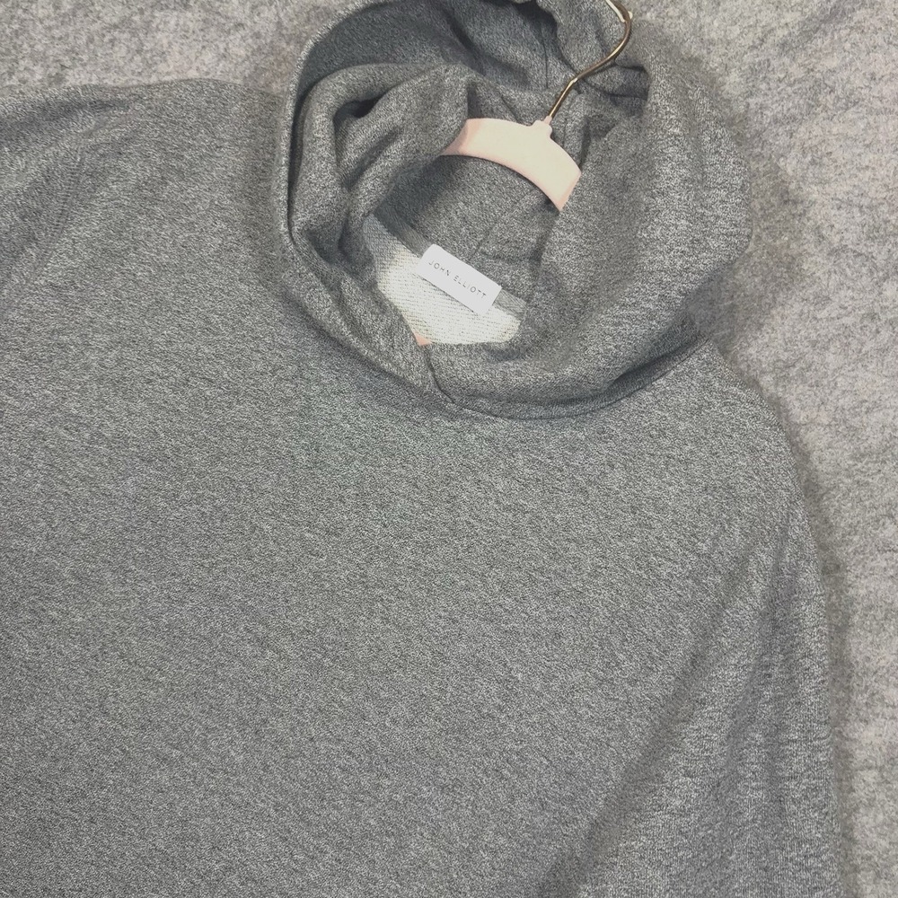 John Elliott Villain Side Zip Hoodie Mens XL (Sz 4) Gray Beach Pullover USA Made